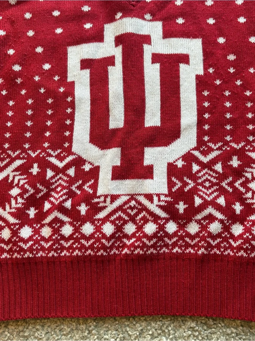 Indiana Hoosiers Ugly Christmas Sweater Medium V-neck Red Women’s